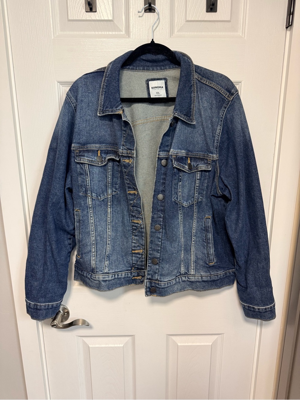 Sonoma Medium Blue Denim Jacket with Button Front